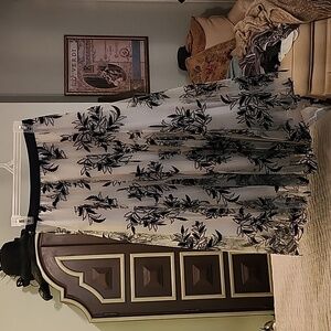 Black and White Tulle Floral Skirt